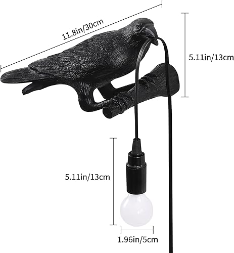 Miniatura 3 de Lámpara de mesa Raven, lámpara gótica de cuervo, luz de mesa de pájaros ajustable, lámpara de pared para dormitorio, sala de estar, decoración