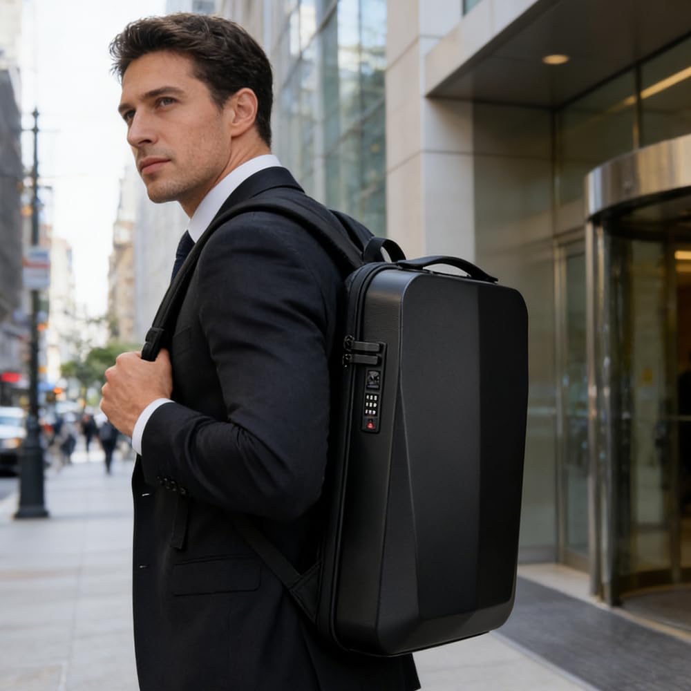 Zaini uomo donna, guscio rigido zaino da viaggio zaino da 17 pollici computer portatile impermeabile, zaino da lavoro antifurto zaino scuola con porta USB per sport business quotidiano