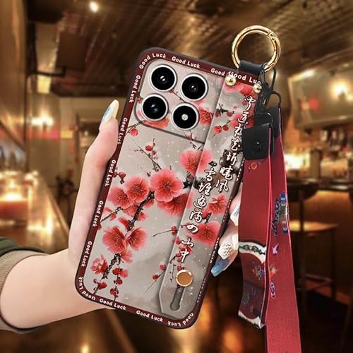 Phone Case Compatible with Redmi K90, Soft case Protective Shockproof Wristband Phone Holder Chinese style Dirt-resistant For Mo