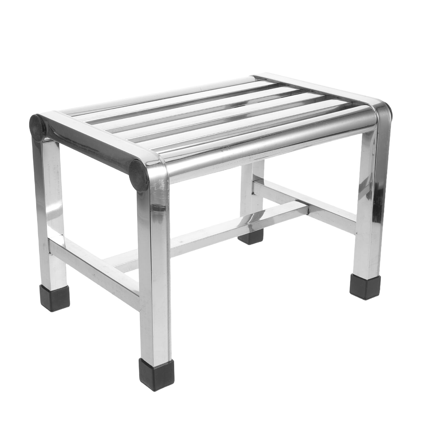 Yardwe Taburete de Baño Compacto de Acero Inoxidable, y Portátil Diseño Hueco Adecuado para Ducha en Casa y Personas Movilidad Limitada