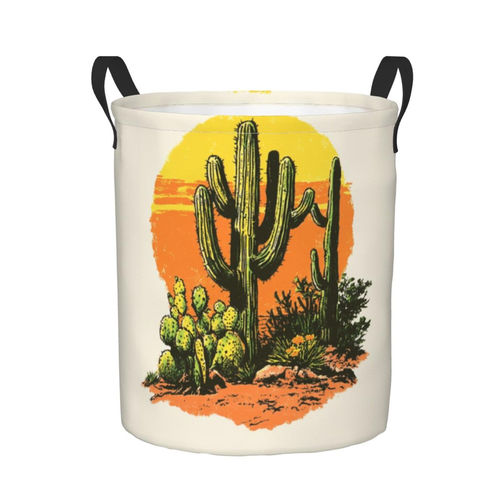 Cesto Ropa Sucia Cactus Plantas Del Desierto Laundry Basket 50X40Cm