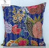 size- 40,6 x 40,6 cm Indian Handmade Pailletten Kissenbezug Dekorative Baumwolle Kissen Fall, Obst Kissenbezug, Hippie Sofa Boho Chic Bohemian Kissen Einsatz indischen kissenrollen Designer Kissen für Couch