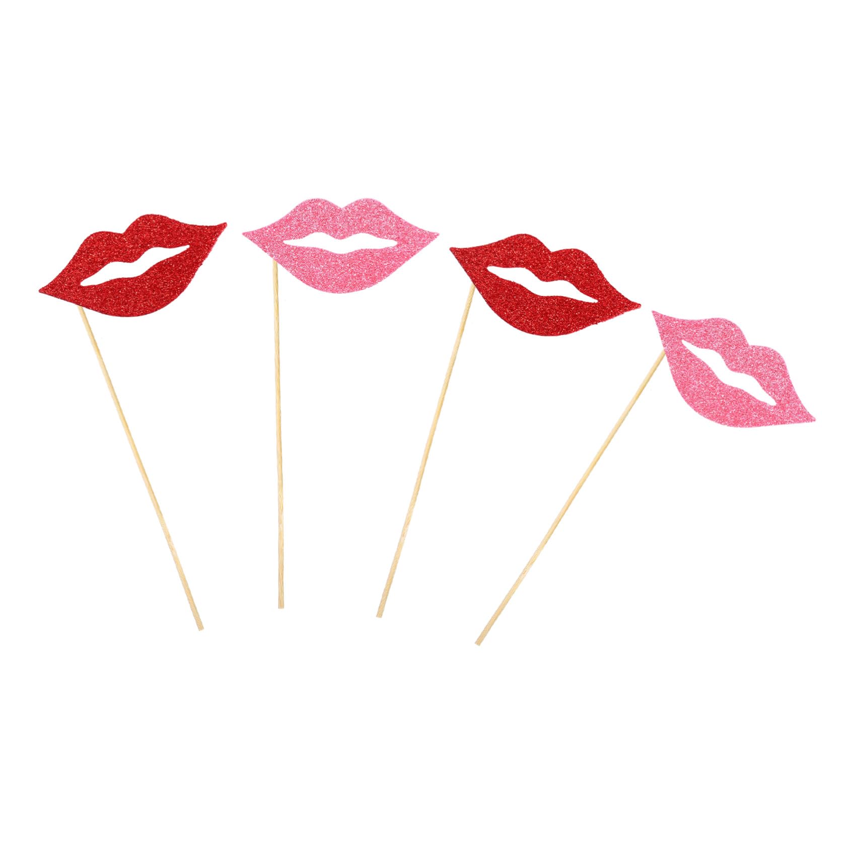 ERINGOGO 3 Sätze Teiliges Handheld Lippen Foto Props Aus Glitzerpapier Kreative Party Fotorequisiten Für Hochzeit Geburtstag Und Familienfeiern Rot Und Einfach Zu Halten Für 40 Stück * 3