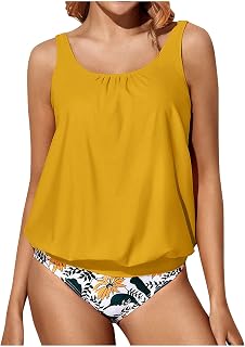 Tankinis Mujer 2023 Verano Bañadores Ropa de Playa Swimmingsuit Piscina Vacaciones SPA Bañador de Baño Conjunto Moda Clásico Bikini Halter Cuello Bikini Bikini Top con Acolchadas