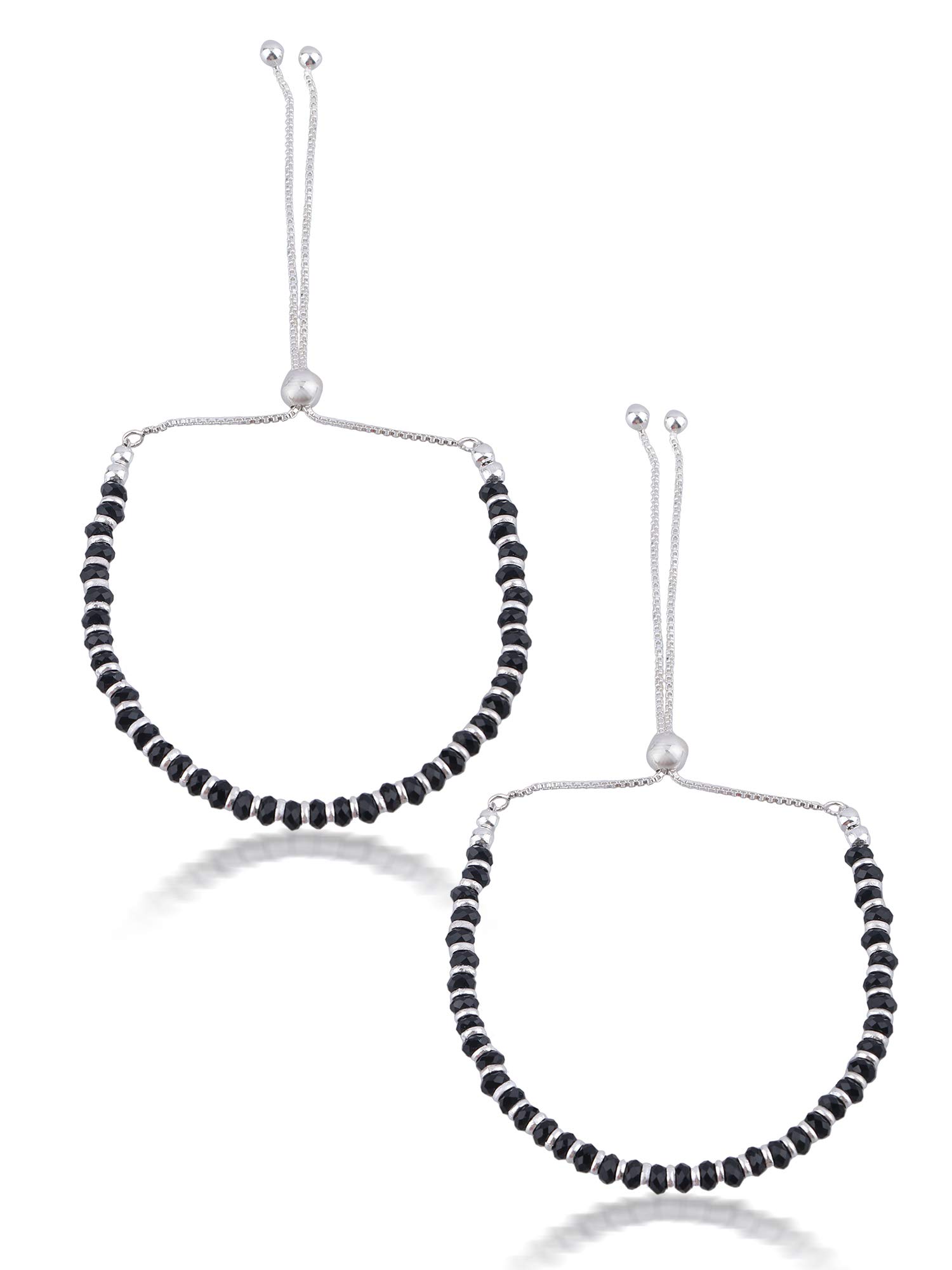 Nemichand Jewels 925 Sterling Pure Silver Black Bead Crystal Nazariya Bangle/Bracelets For Kids - Adjustable (B08JD472CT) Amazon Price History, Amazon Price Tracker