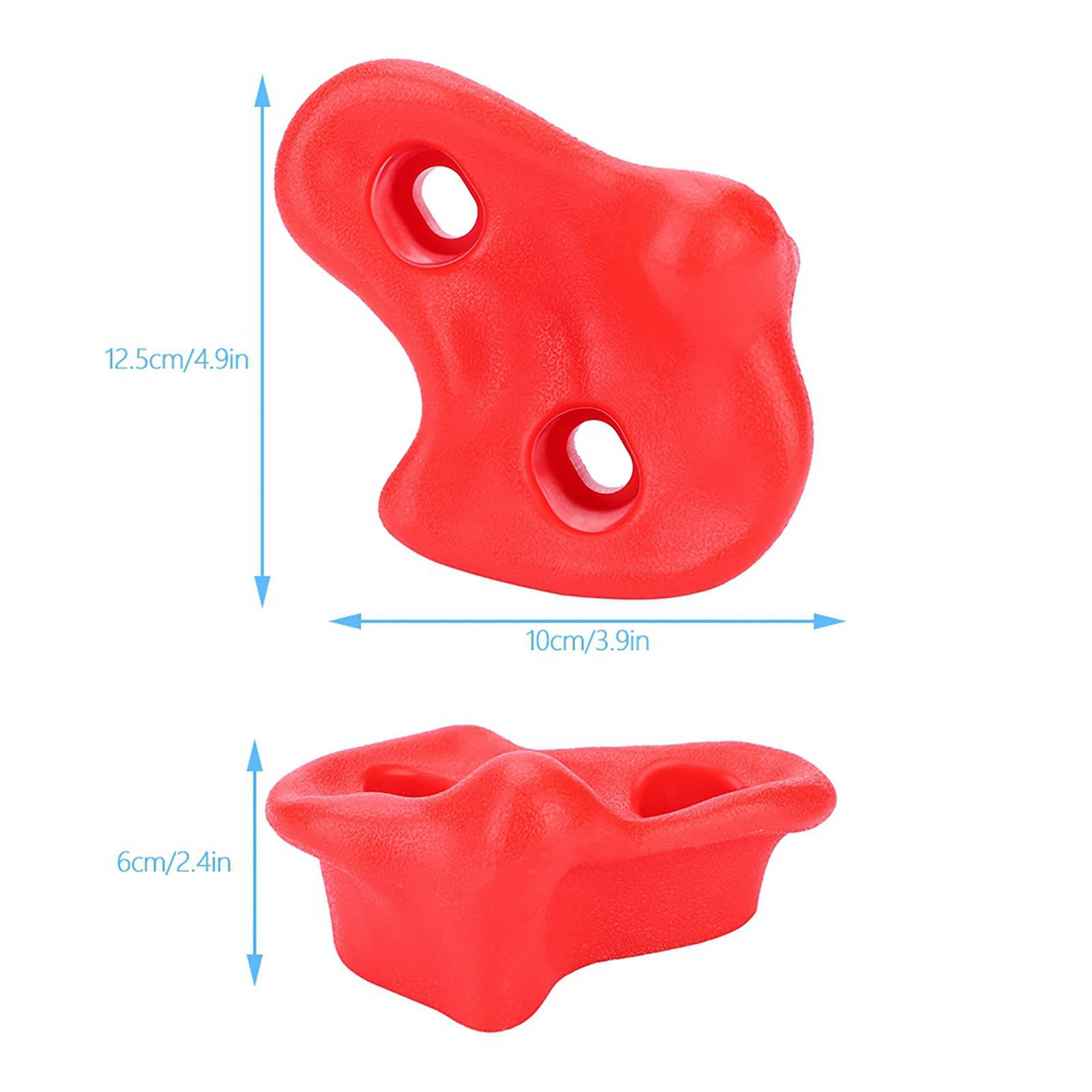 Lote de 10 piezas para escalada de piedra de plástico con textura para pared de escalada (rojo)
