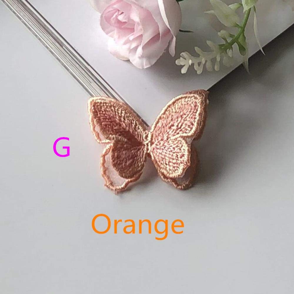 haftowanie poprawek, szycie na poprawkach Organza 3D motyl przyszyć naszywki koronkowa tkanina dekolt kołnierz siateczkowy haft DIY dekoracja włosy panny młodej koronkowa naszywka kwiat(Beige)