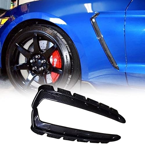 WASHLA Defensa lateral de fibra de carbono para Ford Mustang Shelby GT350 2019UP parachoques delantero aletas divisores salida de aire cubiertas
