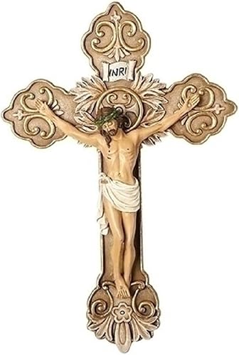 Roman Inc.10 H - Cruz de pared con pergamino dorado 42002