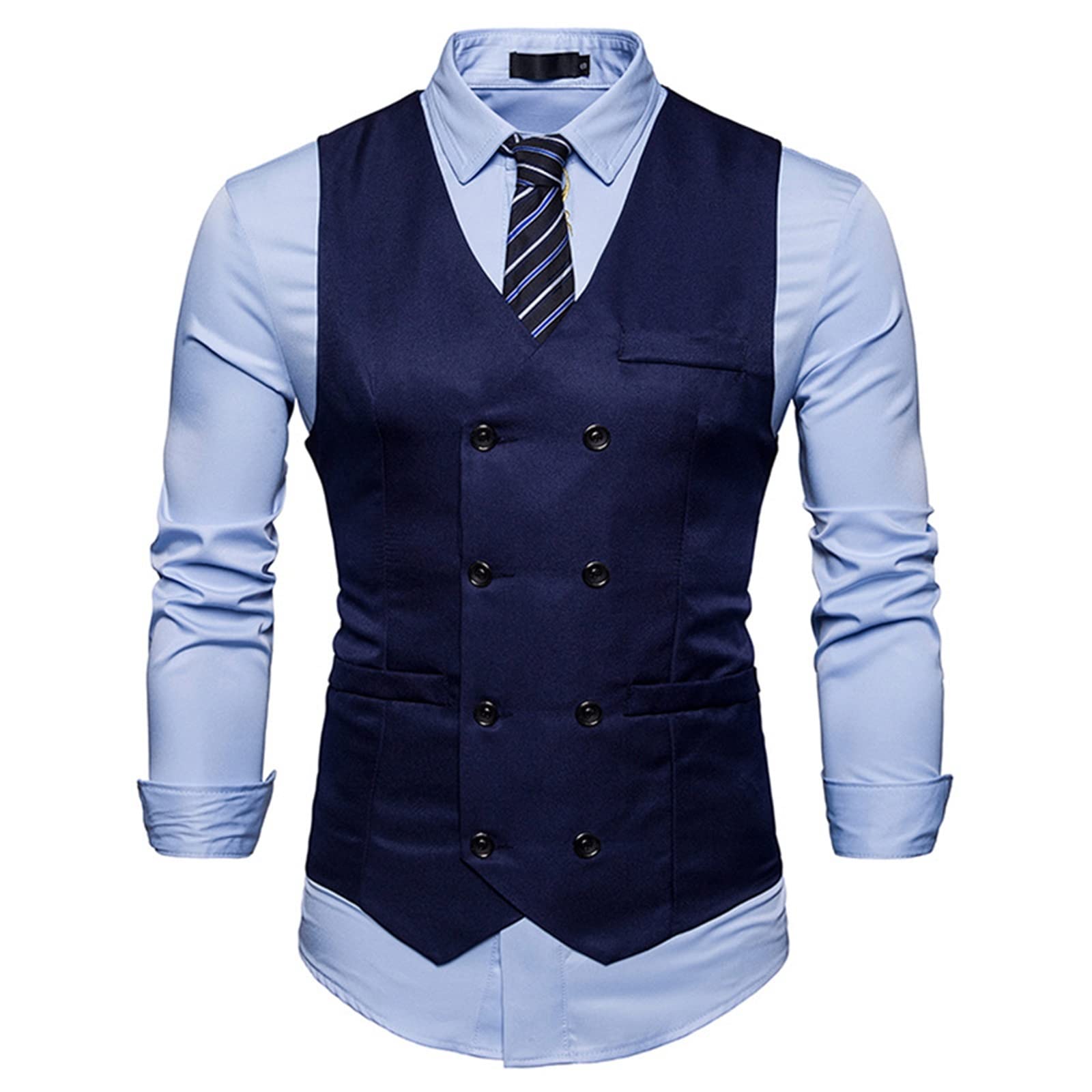 Costume gilet gilet homme veste d'affaires ajustée style décontracté chic XXL
