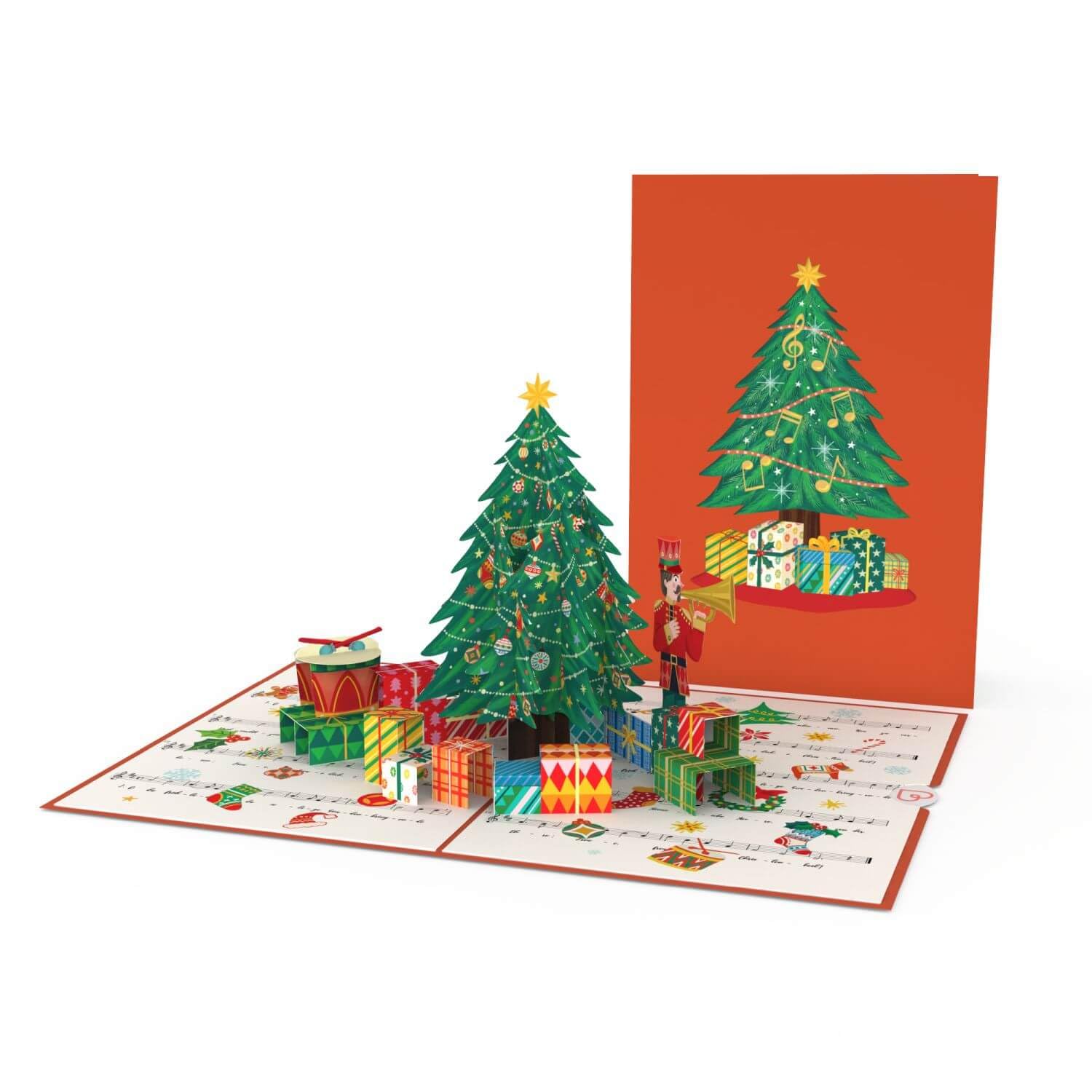 papercrush® Pop-Up Card Christmas Tree O du Fröhliche, Special 3D Christmas Card with Decorated Christmas Tree - Image 3