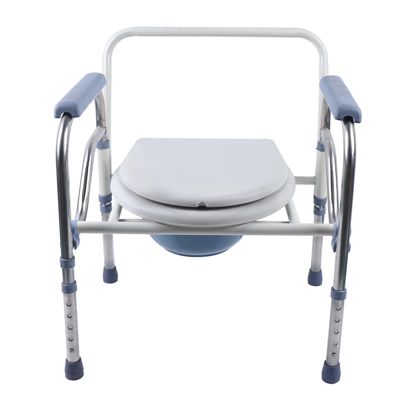 Krzesło toaletowe, składane, do toalety, pomoc w toalecie, krzesło prysznicowe, deska sedesowa, wiadro, pokrywka, krzesło toaletowe, maks. 150 kg, kolor biały