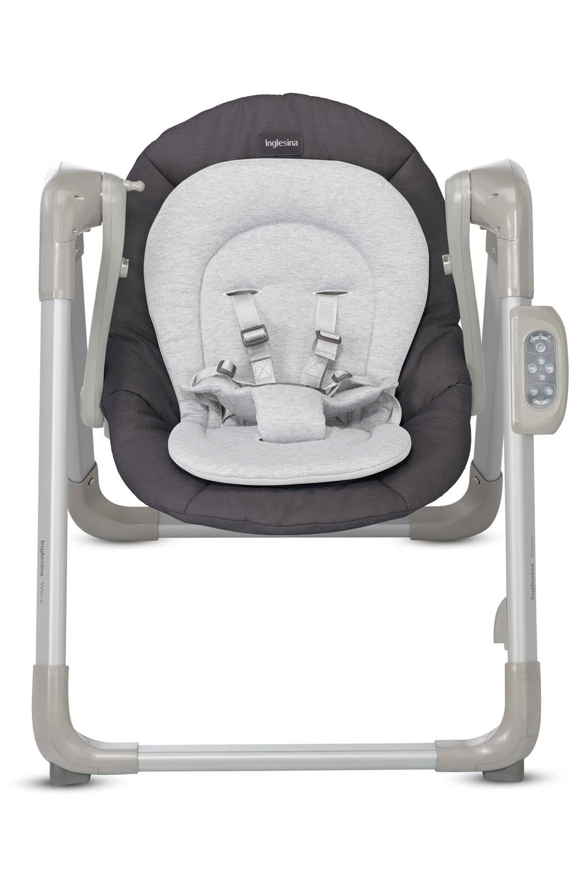 Inglesina Wave Altalena, Pepper, Dondolo con Regolazione per il Comfort, 12 Melodie, Stimolazione Sensoriale, Connettività per Musica da Telefono