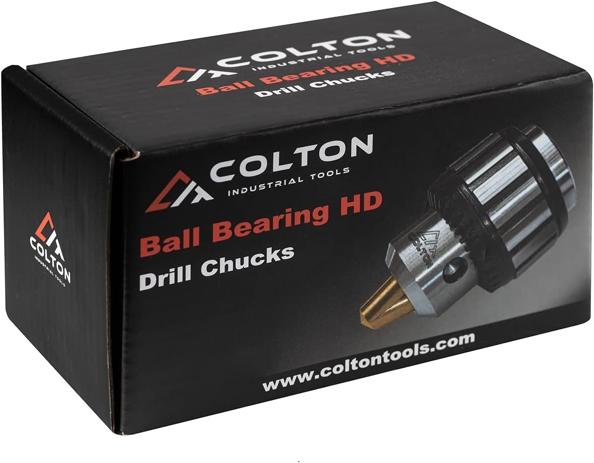 Colton Heavy Duty 1/2" Ball Bearing Keyed Drill Chuck 3JT Mount W/Key TiN Jaws
