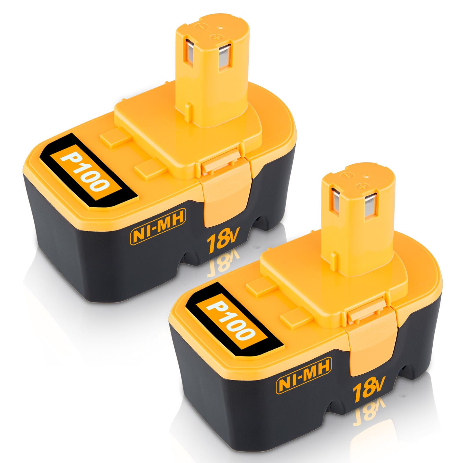 VANTTECH Upgraded to 4.8Ah Ni-Mh 18V P100 Battery Replacement for Ryobi 18V Battery P100 P101 ABP1801 ABP1803 BPP1820 Compatible with Ryobi 18 Volt Tools 130224028 130224007 2 Pack product thumbnail 2