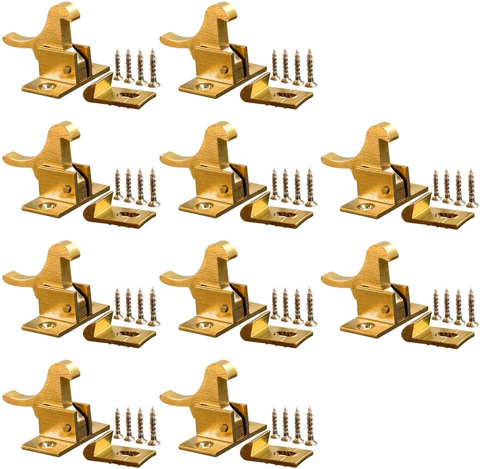 Frylr 10 Pcs Brass Heavy Duty Elbow Latch Window &
