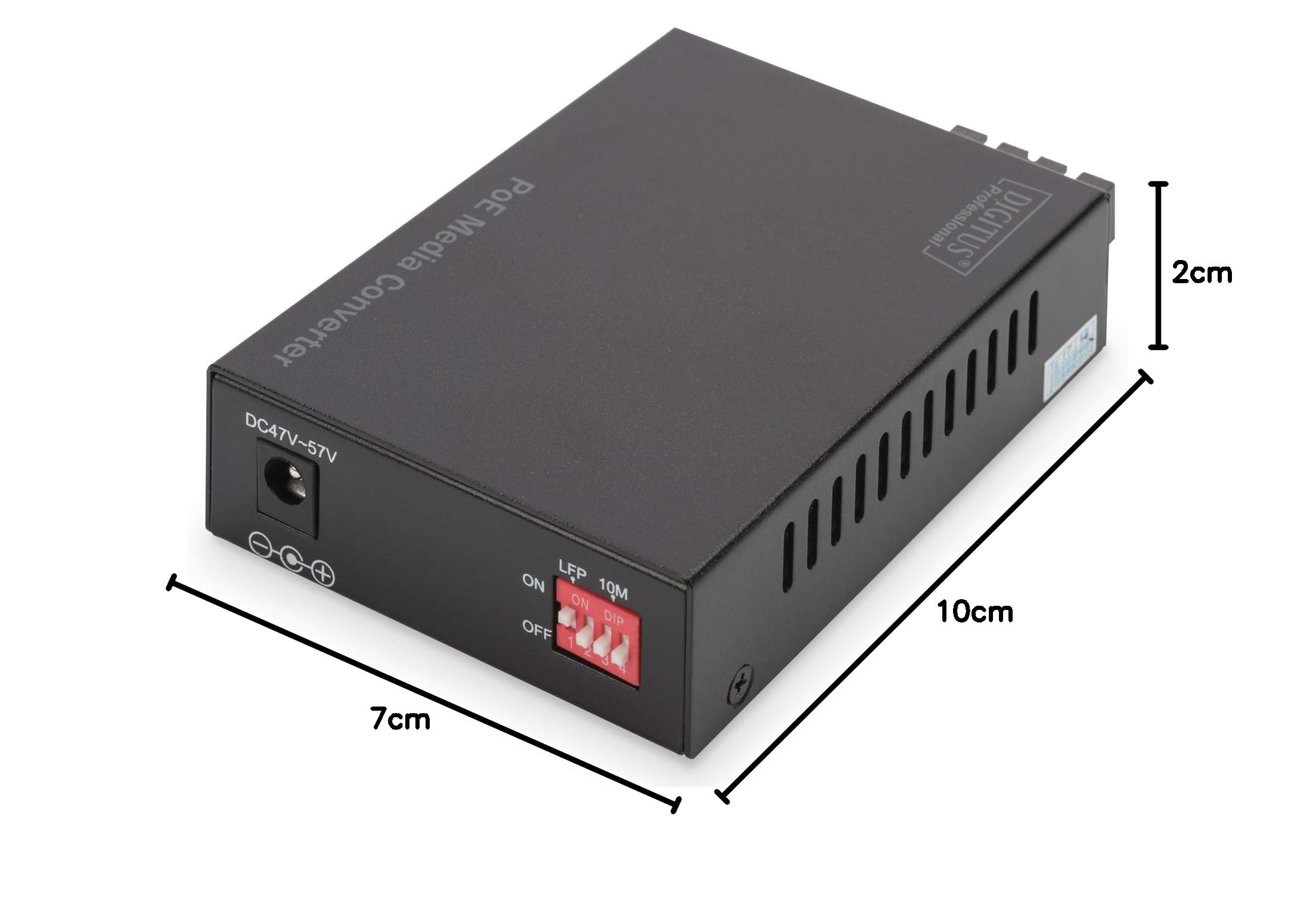 DIGITUS Convertisseur de média Gigabit – RJ45 vers SC Duplex – multimode | Injecteur PoE – 1 Gbit/s – longueur d'onde 850 nm – portée jusqu'à 0,5 km – cuivre vers fibre optique – noir