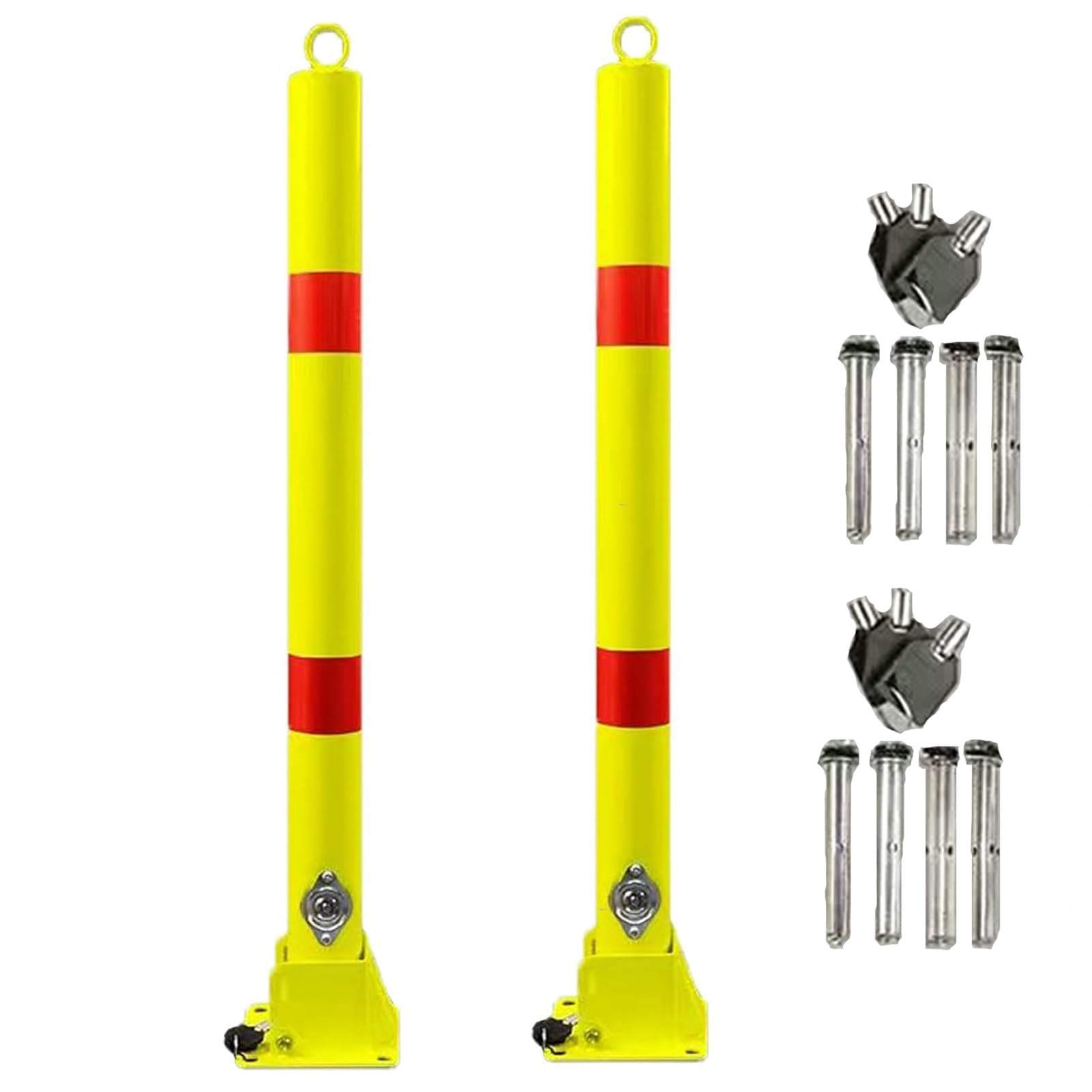 DUANHOZ Steel Folding Safety Bollard - Reflective Traffic Delineator for Parking and Driveway Safety