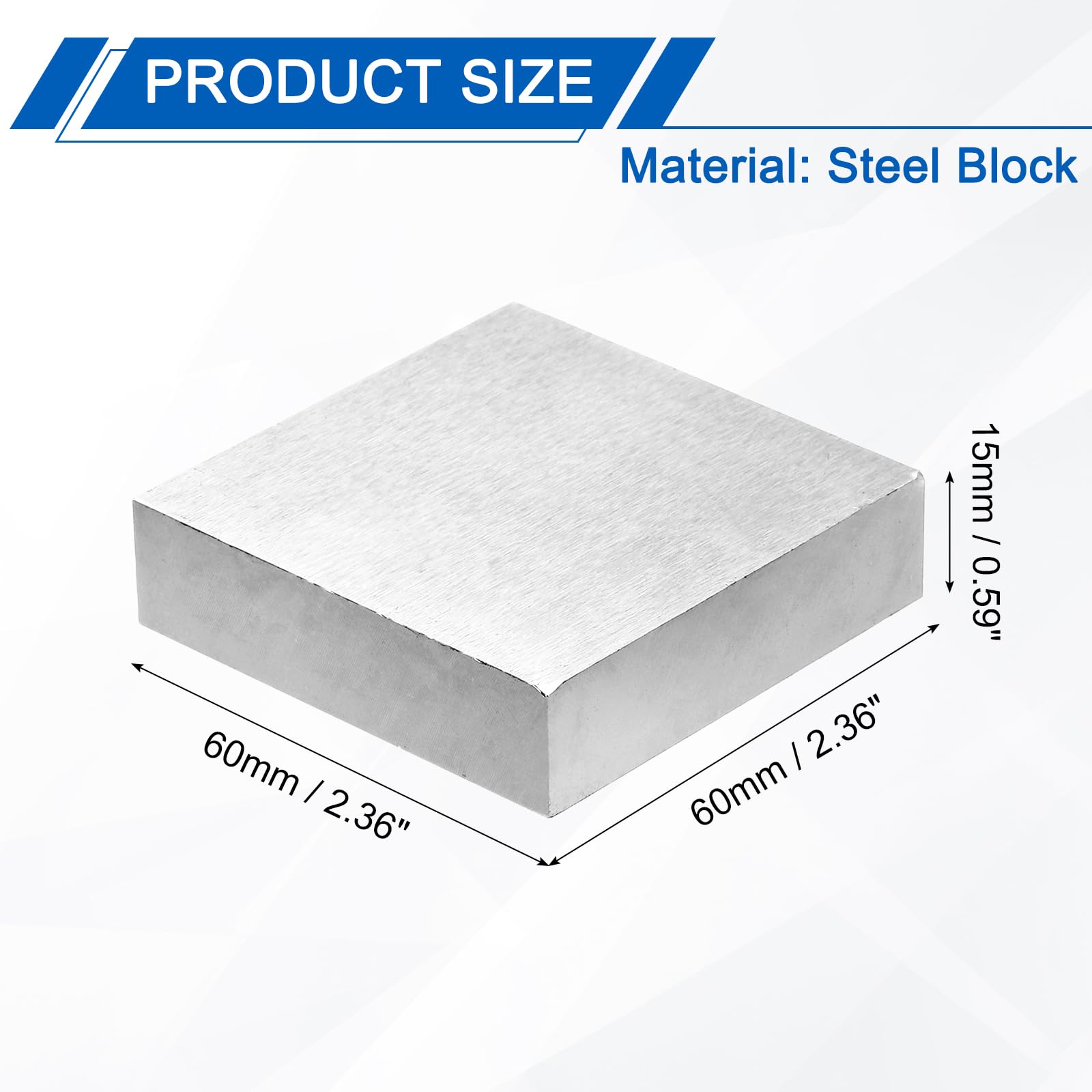 PATIKIL 60x60x15mm Steel Bench Block - Image 2