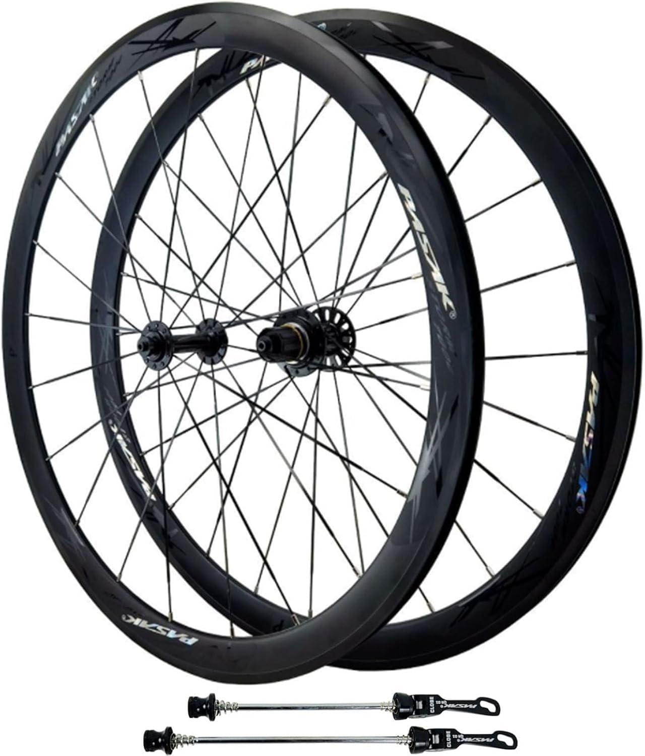 Juego De Ruedas 700C para Bicicleta De Carretera, Delantera 2 Traseras 4 Rodamientos 20/24 Agujeros Llantas De Doble Pared Buje De Cierre Rápido 7/8/9/10/11/12 Marchas, Ruedas con Freno C/V