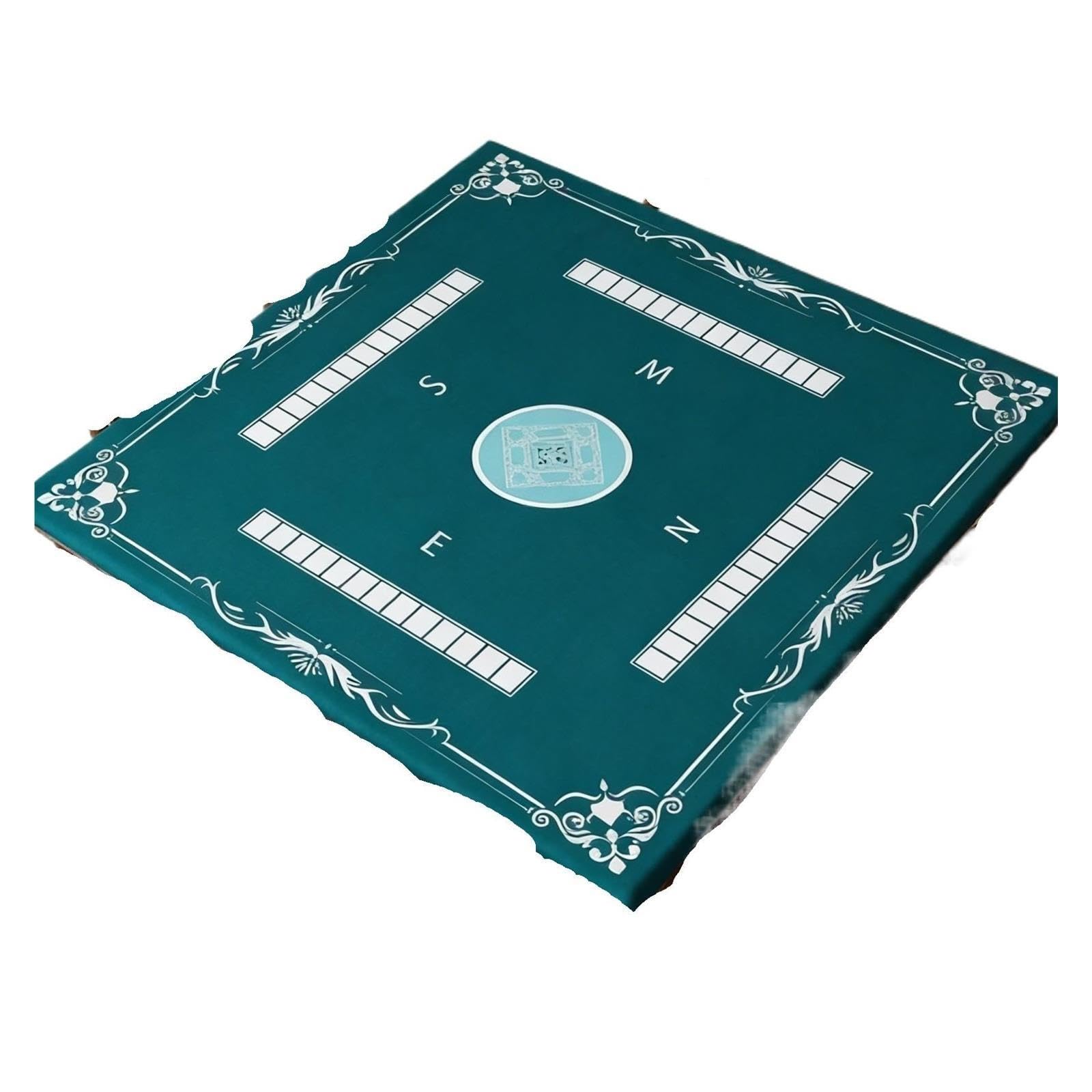 Tappeto Mahjong Tappetino da tavolo Mahjong 80 cm, carte poker, gioco a nove, in gomma antiscivolo(Red Style B)
