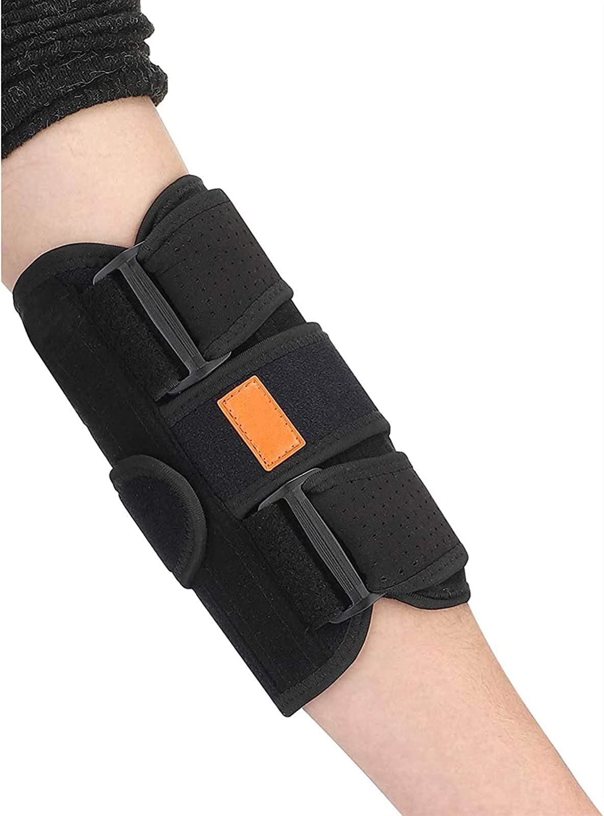 Tutore per Stecca per Gomito, Ortesi per Articolazione del Gomito Post-operatoria Regolabile con Stabilizzatore A Molla, Supporto per Gomito Traspirante per Sollievo dal Dolore Articolare