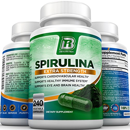 BRI-Spirulina-2000mg-Maximum-Strength-Premium-Quality-Spirulina-Superfood-Powder-Packed-w-Antioxidants-Protein-and-Vitamins-in-Easy-to-Swallow-Vegetable-Cellulose-Capsules-240-Count
