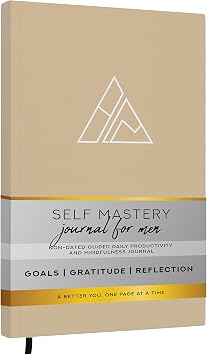 Realizations Self-Mastery Journal for Men - Gratitude Journal 5 Minute Journals - Reflection Manifestation Journal for Mindfulness Goal/Guided Gratitude Journel for Women & Men Khaki