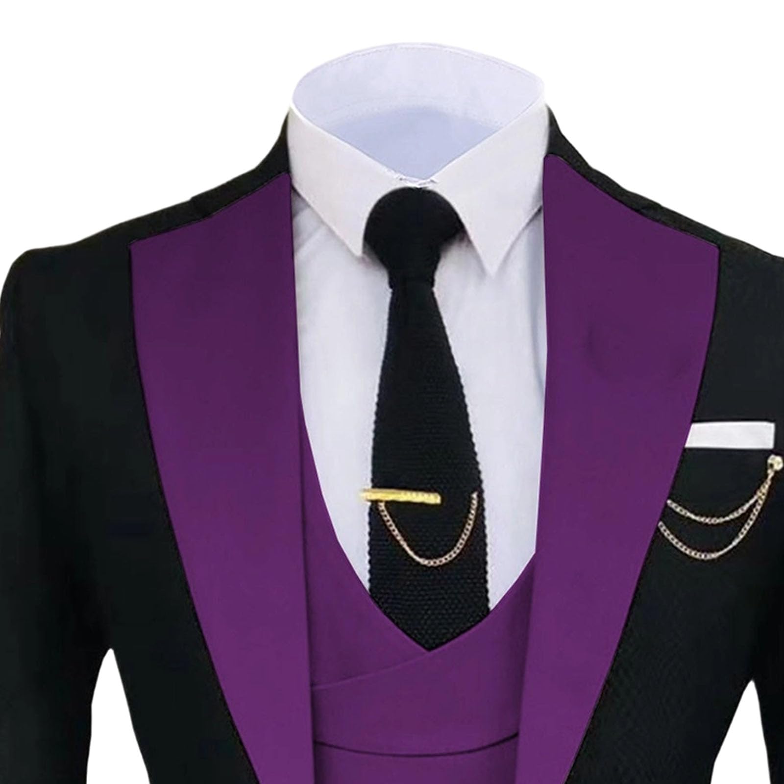 Klassischer Herren-Dreiteiler, Slim Fit, Smoking-Set mit Jackett, Weste und Hose – ideal für Hochzeit, Abschlussball, formelle Anlässe und Business.