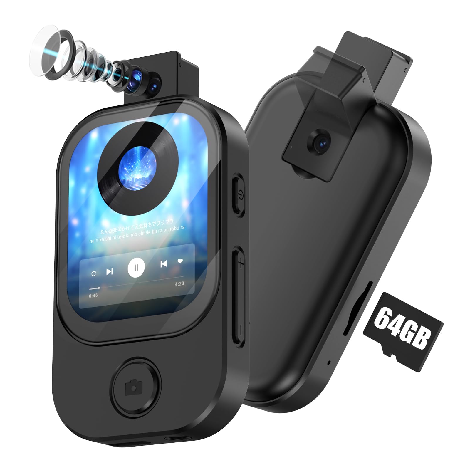 Amazon.co.jp: mp3プレーヤー [業界初180°回転カメラ内蔵&Bluetooth5.3