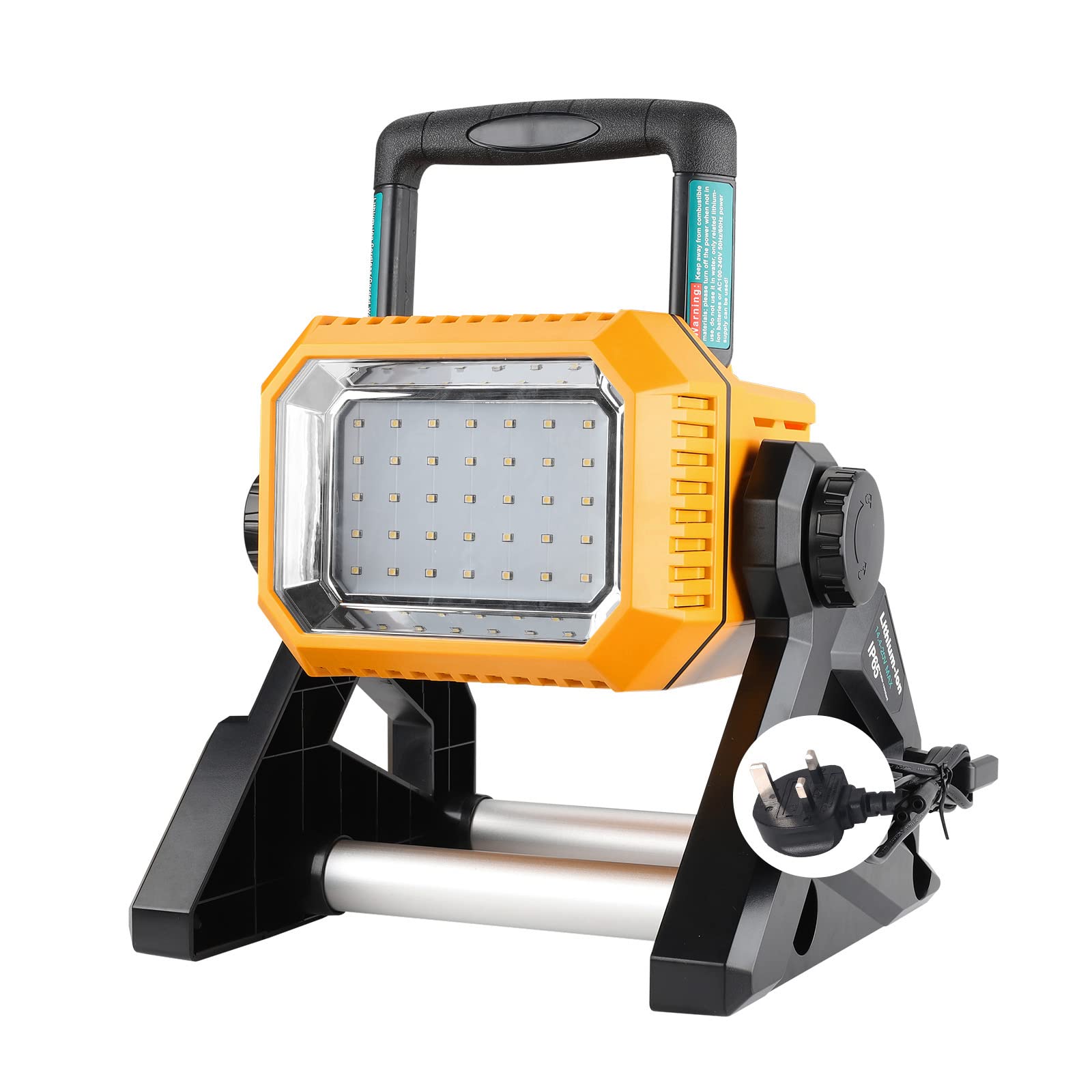 Hipoke Cordless LED Work Construction Light 35W 5000LM Jobsite Light Emergency Lighting Battery or AC Powered Compatible with Dewalt 18V DCB184 XR Li-Ion Battery,IP65 Rated Water-Proof(No Battery)