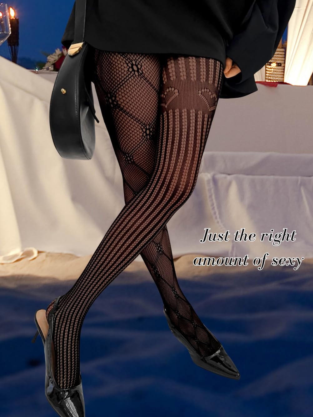 Patterned Tights For Women,Striped Pantyhose With Hearts,Fishnet Stockings Costume Party Festival - Image 5