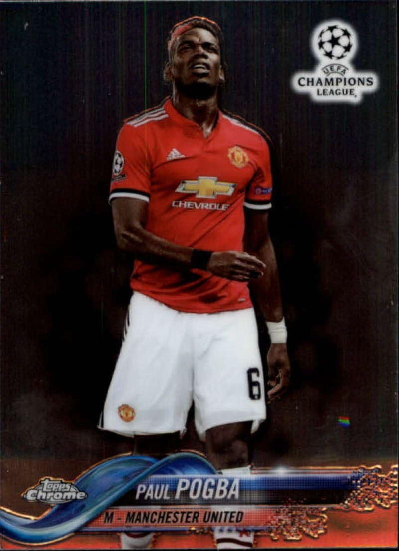 2017-18 Topps Chrome UCL UEFA Champions League #59 Paul Pogba Manchester United Soccer Futbol Card