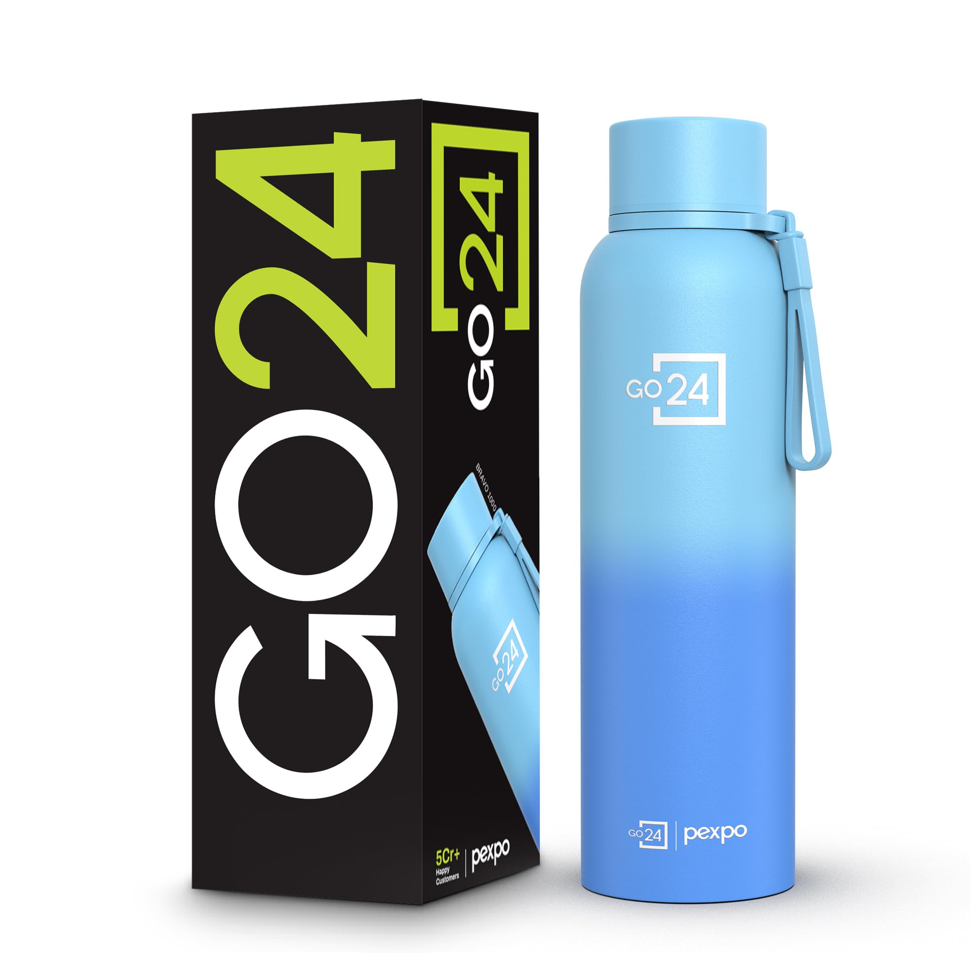 Go24 pexpo Stainless Steel Insulated Flask Bravo Blue-Sky Blue Ombre 980ml