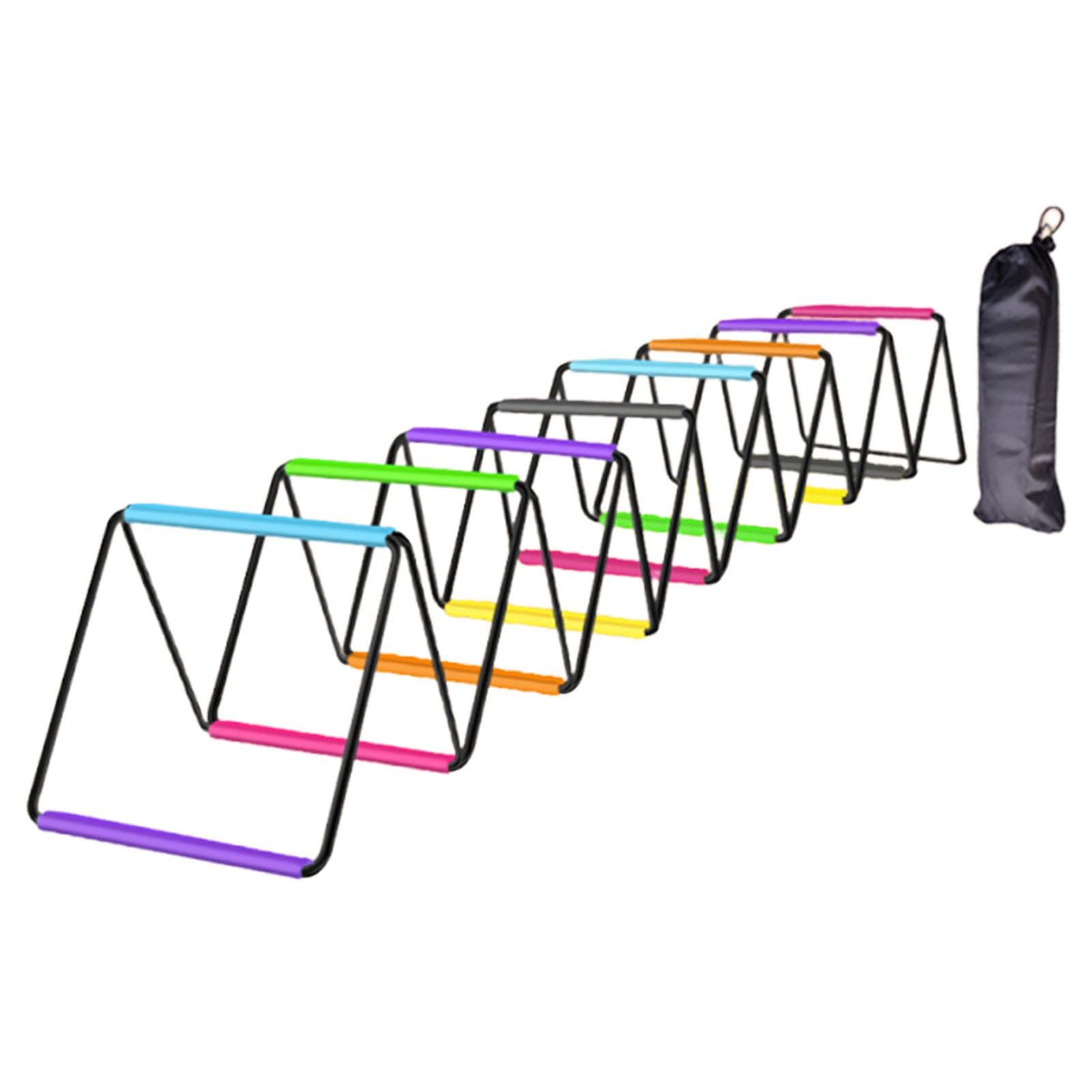 Agility Ladder con Estructura de Acero Y Correa Trenzada Escalera Multifuncional para Desarrollar Agilidad Velocidad Y Coordinación Diseño Compacto Fá