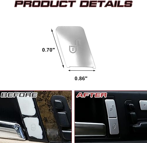 Miniatura 10 de Xotic Tech - Cubierta de marco de botón de desbloqueo de puerta lateral negra compatible con Mercedes Benz B, C, E, clase CLA CLS GLA W204 W212 (4
