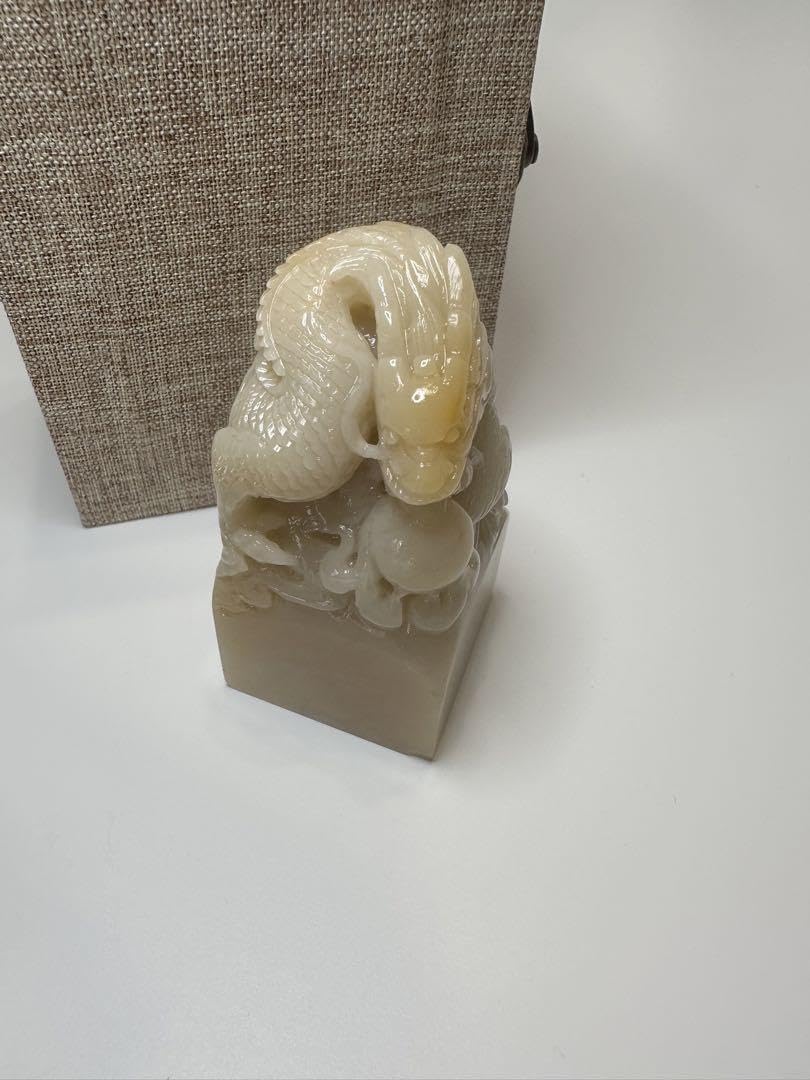 10盤龍 ラオス石 田黄 高級 印材 印石 落款 雅号 【公式通販】