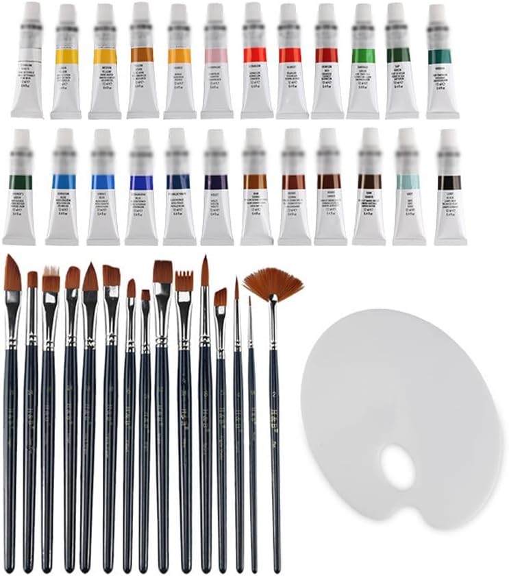 40 Acrylic Paint Brushes, Color Palette Set, Graffiti Wall Painting