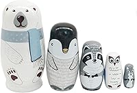 Vista 2 de Konrisa Matryoshka - Muñecas anidables para niños y adultos pintadas a mano, juguetes apilables, muñecos de anidación de animales, figuras