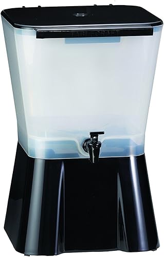TableCraft Dispensador de bebidas H953 de 3 galones, negro y transparente