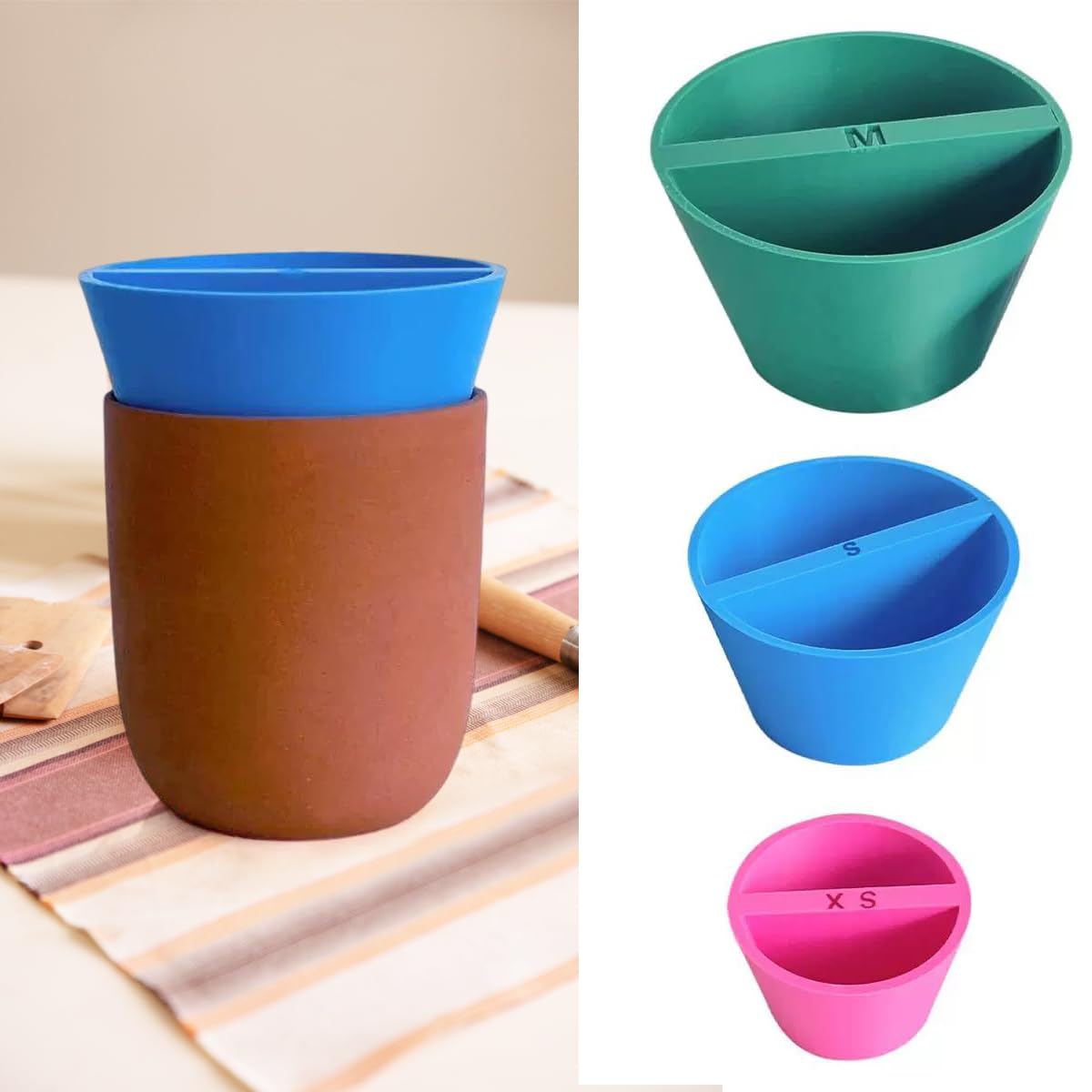 3 herramientas de cerámica para conos de borde, varios tamaños, moldes de arcilla cerámica, herramientas de fijación de bordes de cerámica impresas en 3D, manualidades de cerámica y pintura DIY