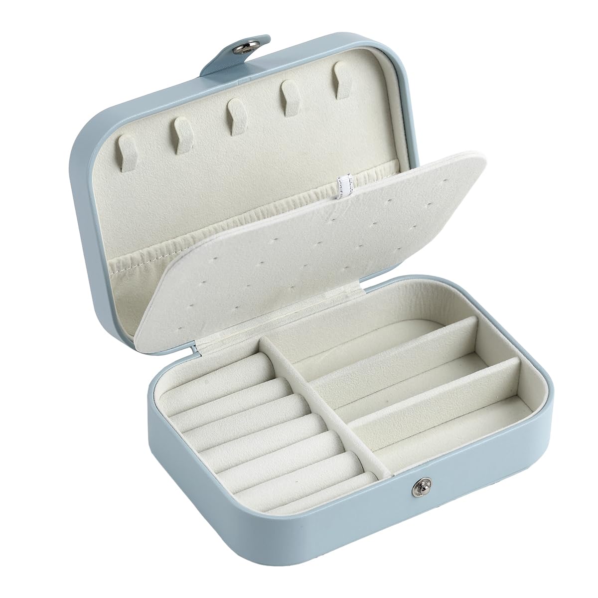 CASEGRACE Travel Jewelry Case, Small Jewelry Box Travel Jewelry Organizer Double Layer for Necklace Earring Rings Jewelry Holder Case, Pink