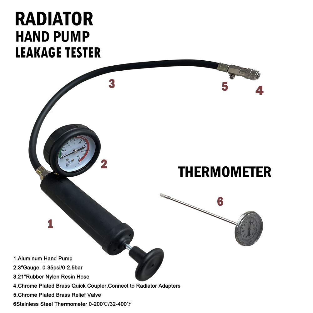 AutoSpeed Radiator Pressure Tester Kit, Coolant Pressure Tester Kit