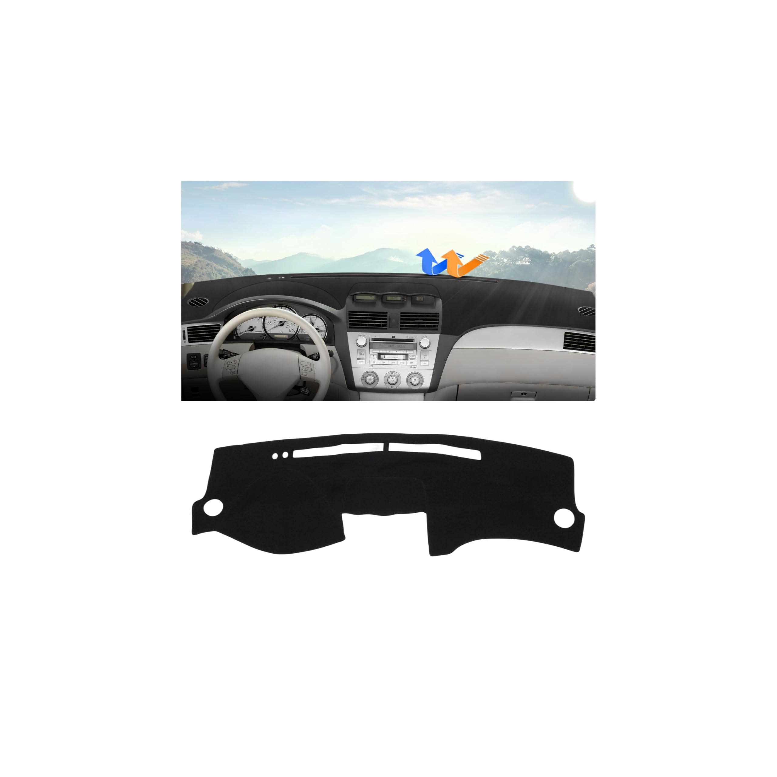 Autorder Dashboard Cover Mat for Toyota Solara 2004-2008 Accessories Dash Cover Upgrade Flannel Dash Mat Sunshade Glare UV Rays Protector