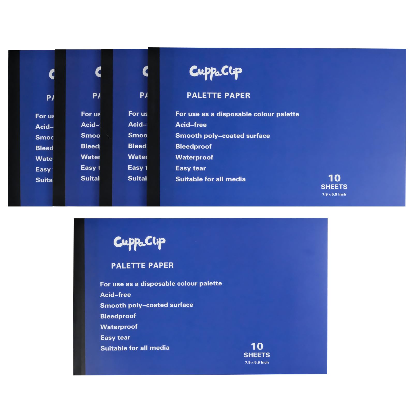 Disposable Palette Paper Pad - 50 Sheets 9×5.5 inch Artist Mixing Paper for Adults Students (9 × 5.5in - 5books)