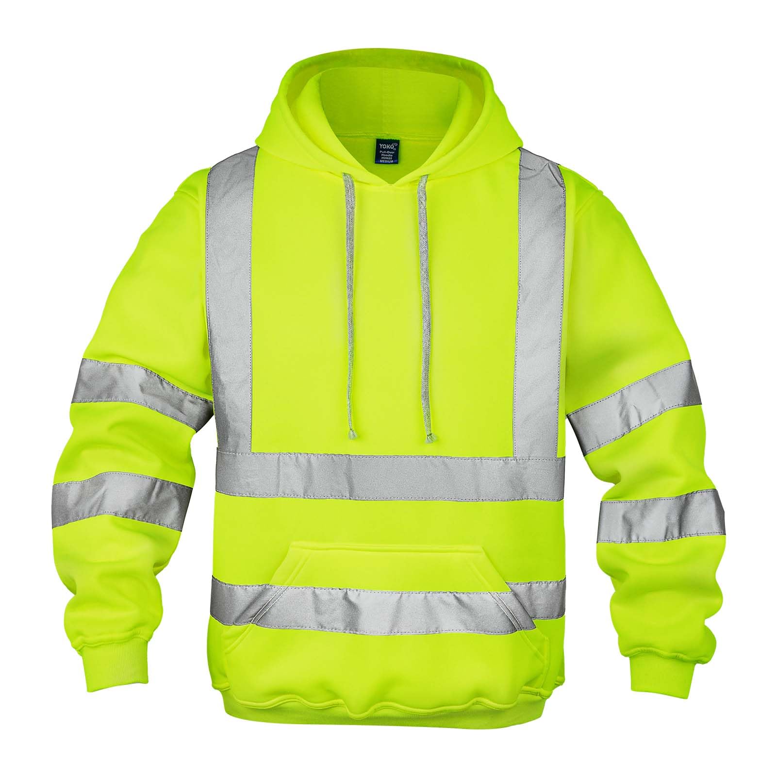 wefeyuv hi vis sweatshirt, reflective hoodie for men,safety sweatshirts for men with Breathable Fabric,ANSI Class 3 safety sweatshirt Pullovrer Yellow xxl for Construction Traffic Control Surveying