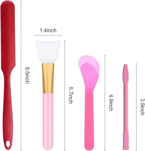 Miniatura 2 de BEATURE Kit de 12 varillas de silicona para agitar, cepillos aplicadores de silicona, barras de agitación de silicona, cucharas de agitación,