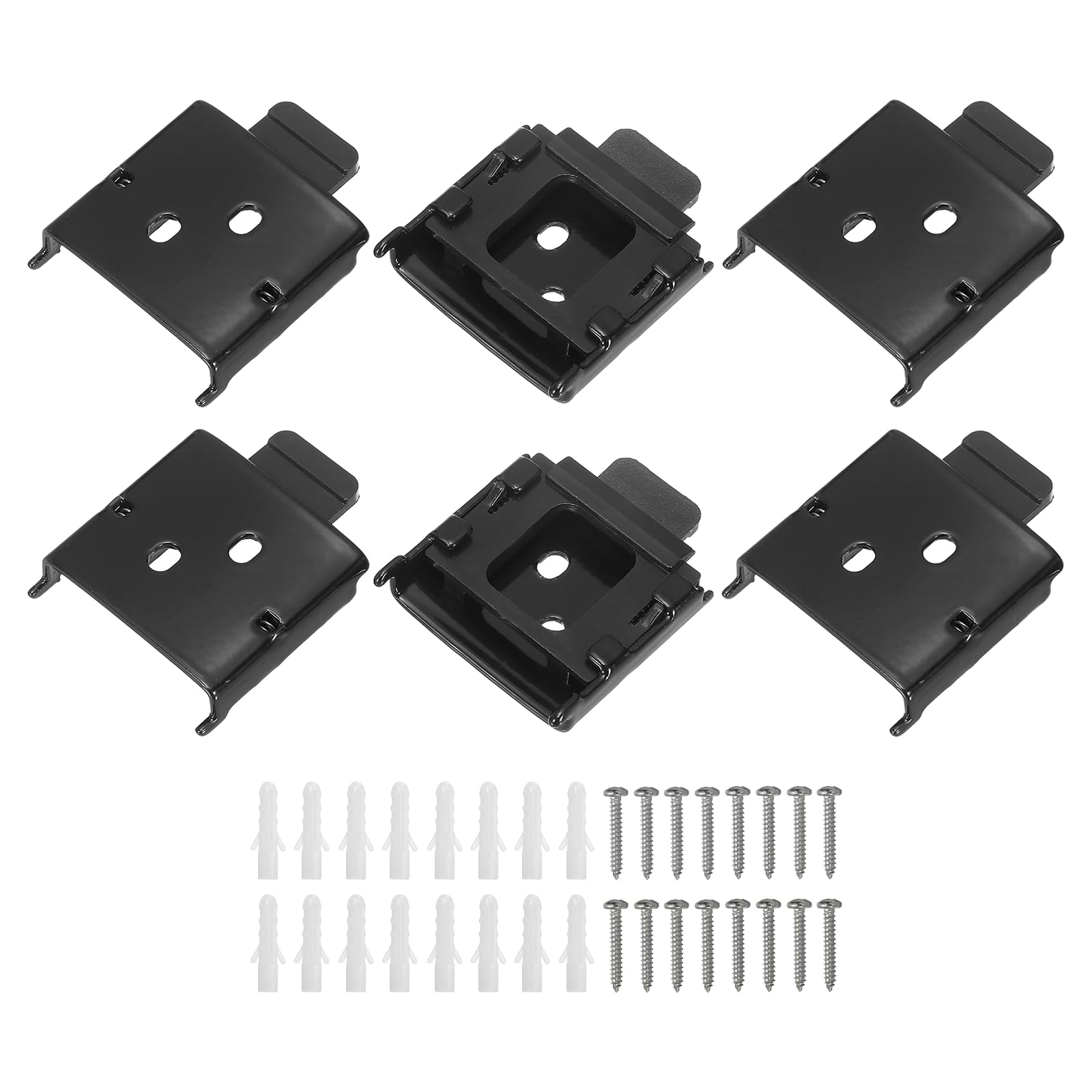 sourcing map 6-Pack Metal Mounting Brackets Roller Blind Buckles, Universal Replacement Brackets for Indoor/Outdoor Roller Shade Vertical Blinds Accessory, Black