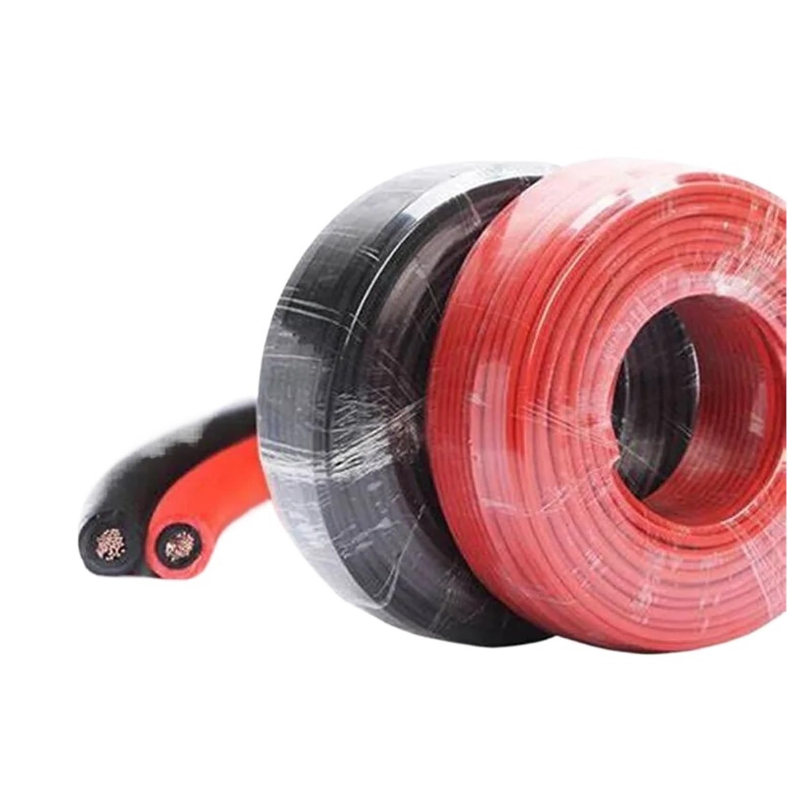 Kabel fotowoltaiczny 2,5 mm2 4 mm2 6 mm2 przewód zasilający solarny drut TÜV H1Z2Z2-K PV1-F do podłączenia paneli PV1-F czerwony czarny (kolor: czerwony i czarny, rozmiar: 5M_2,5MM2)