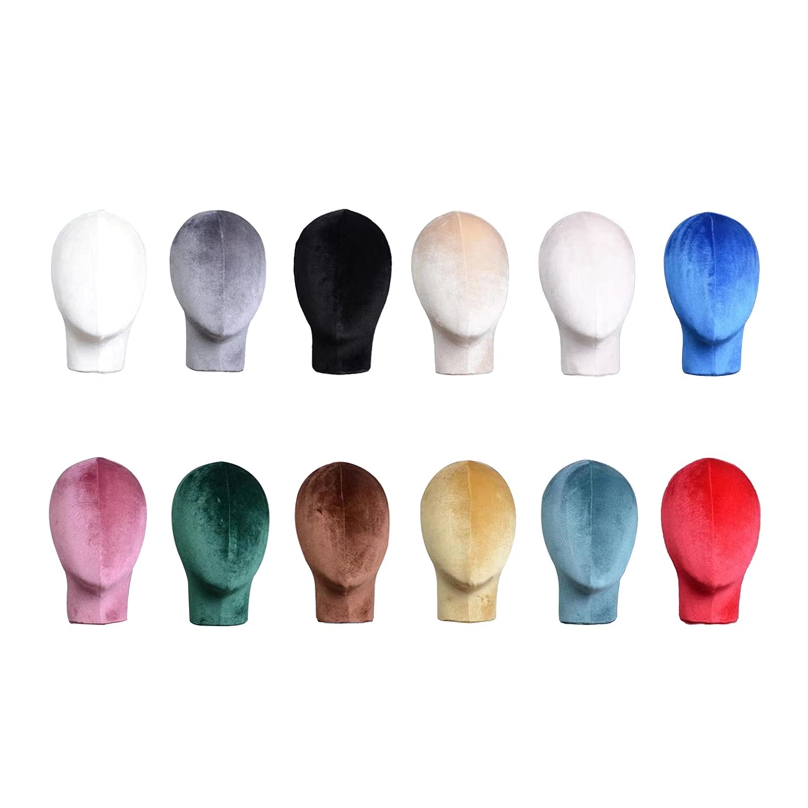 Głowa peruki Velvet Head for Peruki Kapelusze Okulary Dispaly Head Mannequin Head Base z otworem montażowym Łatwy pasujący do większego zacisku (Color : Lake Blue)